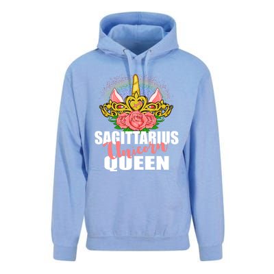 Sagittarius Unicorn Queen Zodiac Sign With Crown Gift Unisex Surf Hoodie