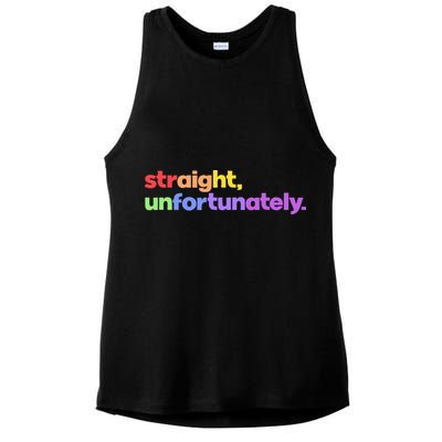 Straight Unfortunately Rainbow Pride Ally Ladies PosiCharge Tri-Blend Wicking Tank