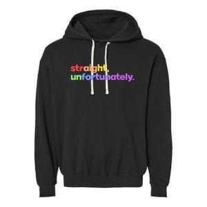 Straight Unfortunately Rainbow Pride Ally Garment-Dyed Fleece Hoodie