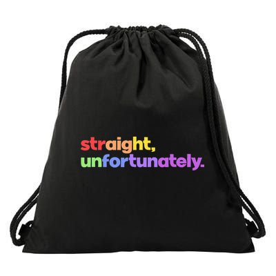 Straight Unfortunately Rainbow Pride Ally Drawstring Bag