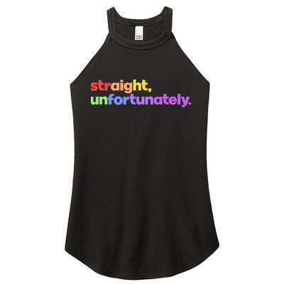 Straight Unfortunately Rainbow Pride Ally Women's Perfect Tri Rocker Tank