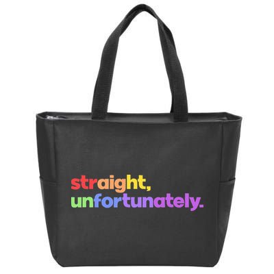 Straight Unfortunately Rainbow Pride Ally Zip Tote Bag