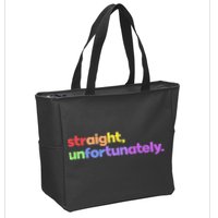 Straight Unfortunately Rainbow Pride Ally Zip Tote Bag