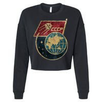 Soviet Union Russia CCCP Global Cropped Pullover Crew