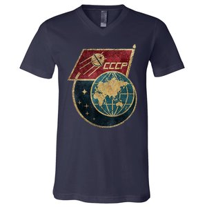 Soviet Union Russia CCCP Global V-Neck T-Shirt