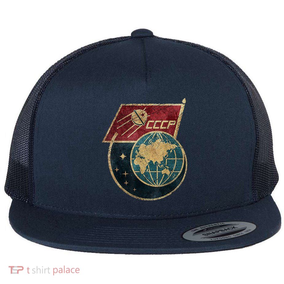 Soviet Union Russia CCCP Global Flat Bill Trucker Hat