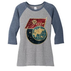 Soviet Union Russia CCCP Global Women's Tri-Blend 3/4-Sleeve Raglan Shirt