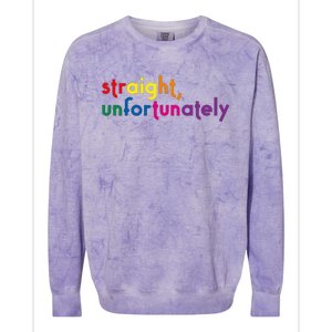 Straight Unfortunately Rainbow Pride Ally Lgbtq Colorblast Crewneck Sweatshirt