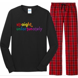 Straight Unfortunately Rainbow Pride Ally Lgbtq Long Sleeve Pajama Set