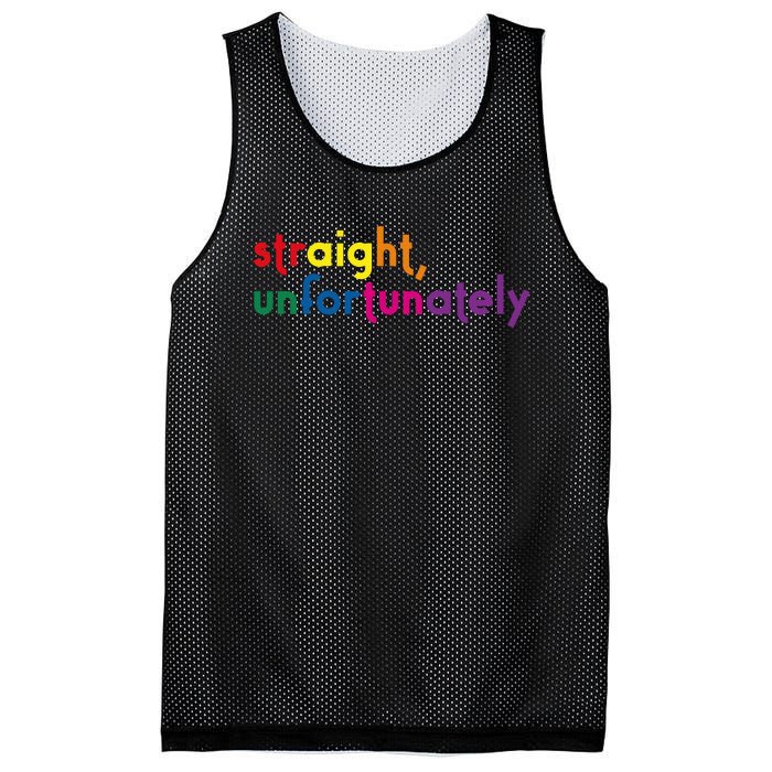 Straight Unfortunately Rainbow Pride Ally Lgbtq Mesh Reversible Basketball Jersey Tank