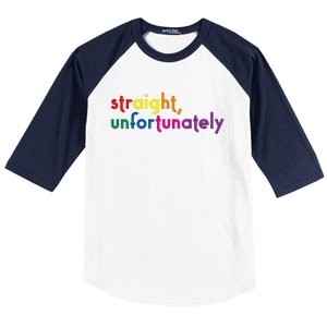 Straight Unfortunately Rainbow Pride Ally Lgbtq Baseball Sleeve Shirt