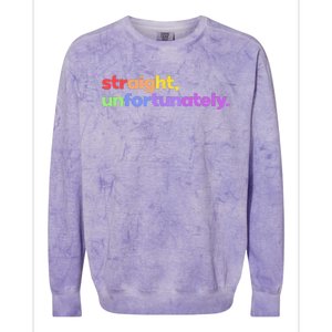 Straight Unfortunately Rainbow Pride Ally LGBTQ Gay Colorblast Crewneck Sweatshirt