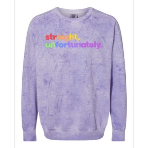 Straight Unfortunately Rainbow Pride Ally LGBTQ Gay Colorblast Crewneck Sweatshirt