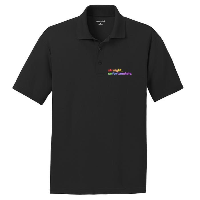 Straight Unfortunately Rainbow Pride Ally LGBTQ Gay PosiCharge RacerMesh Polo