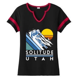 Solitude Utah Retro Ski Ladies Halftime Notch Neck Tee