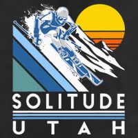 Solitude Utah Retro Ski 7 Panel Mesh Trucker Snapback Hat