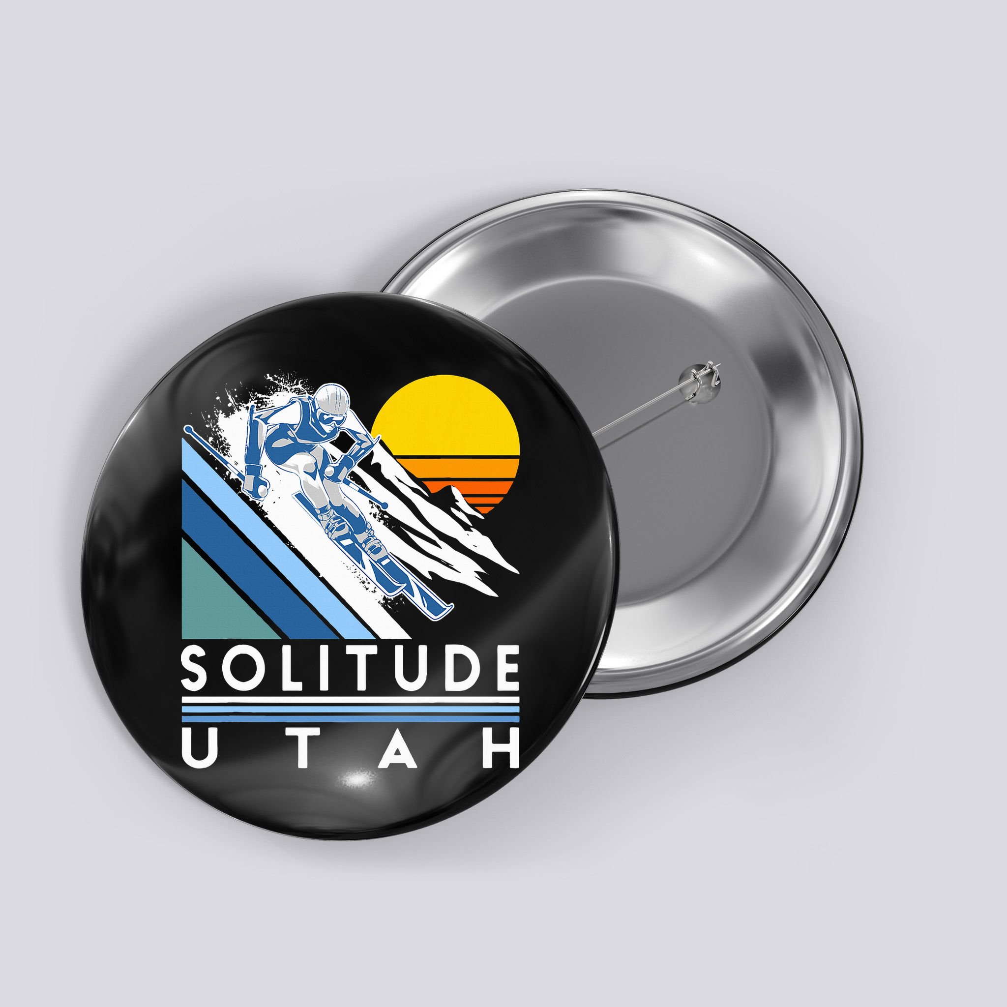 Solitude Utah Retro Ski Button