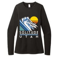 Solitude Utah Retro Ski Womens CVC Long Sleeve Shirt