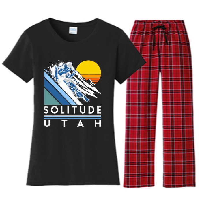 Solitude Utah Retro Ski Women's Flannel Pajama Set