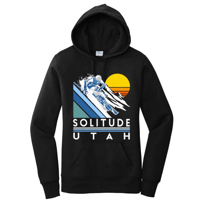 Solitude Utah Retro Ski Women's Pullover Hoodie