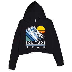 Solitude Utah Retro Ski Crop Fleece Hoodie