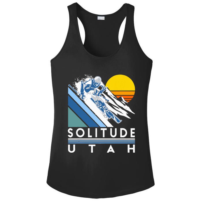 Solitude Utah Retro Ski Ladies PosiCharge Competitor Racerback Tank