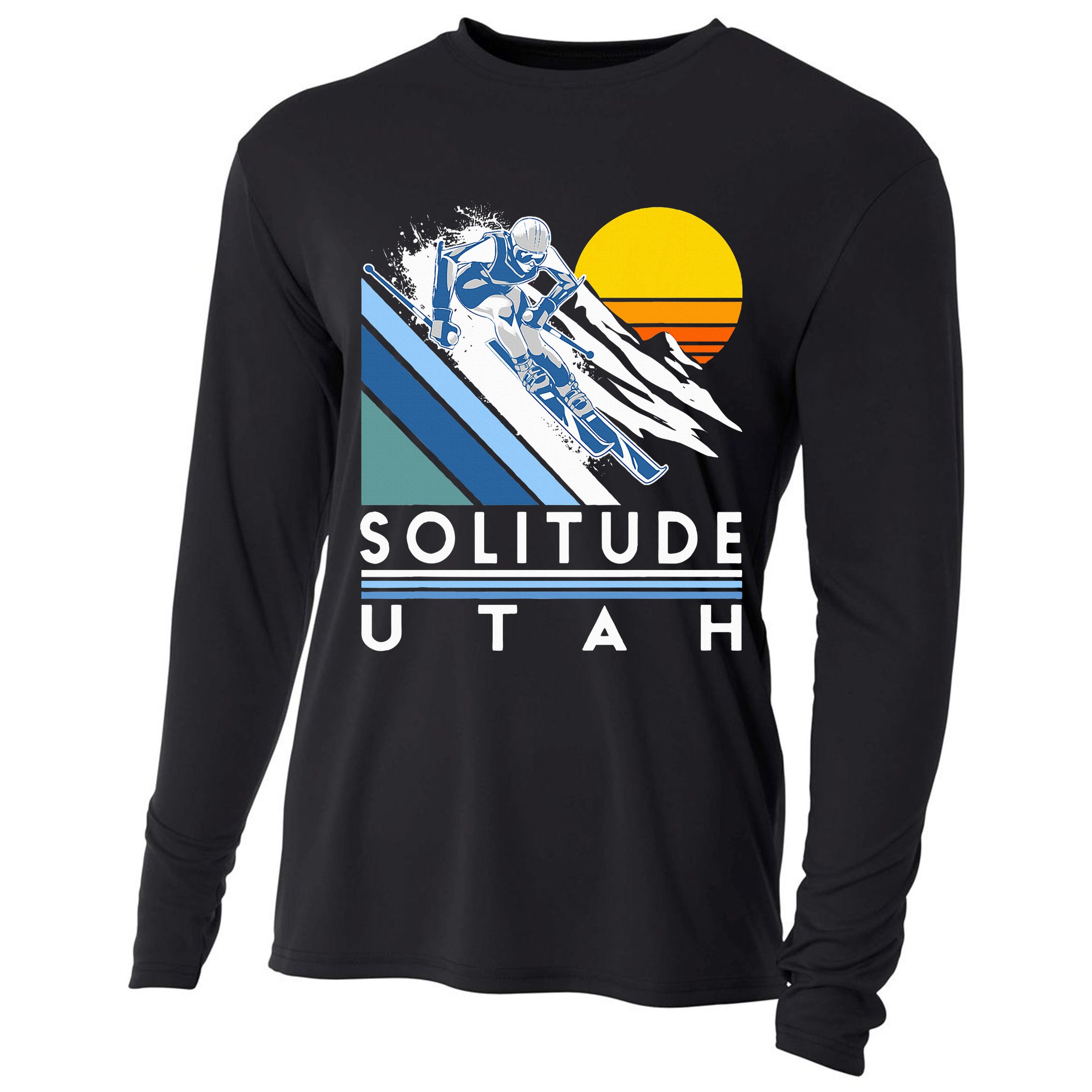 Solitude Utah Retro Ski Cooling Performance Long Sleeve Crew