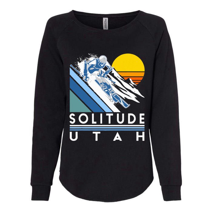 Solitude Utah Retro Ski Womens California Wash Sweatshirt