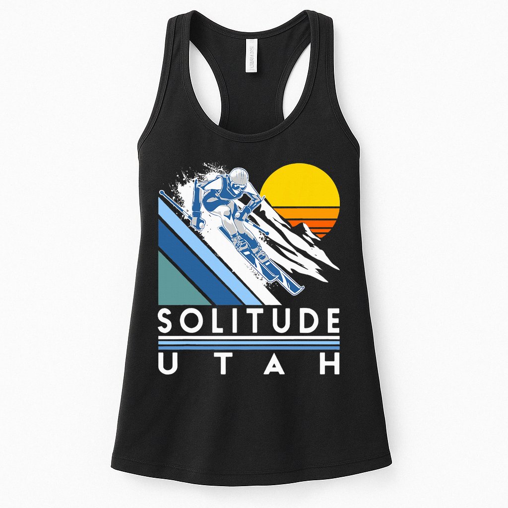 Solitude Utah Retro Ski Womens Tank Top