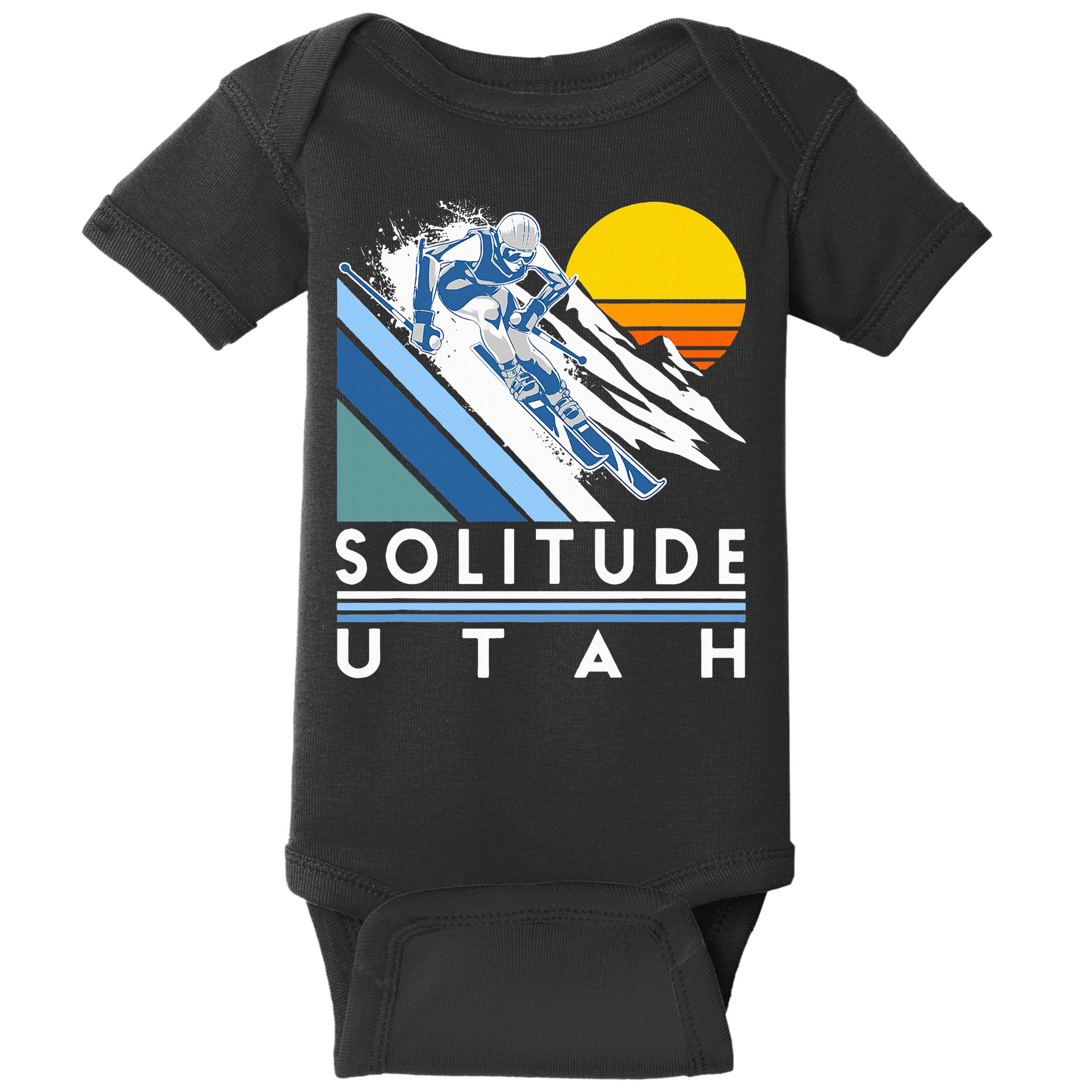 Solitude Utah Retro Ski Baby Bodysuit