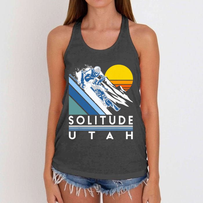 Solitude Utah Retro Ski Women's Knotted Racerback Tank