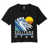 Solitude Utah Retro Ski Women's Crop Top Tee