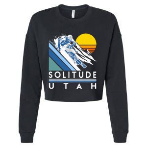 Solitude Utah Retro Ski Cropped Pullover Crew