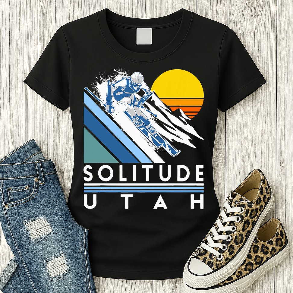 Solitude Utah Retro Ski Womens T-Shirt