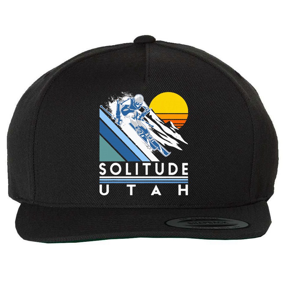 Solitude Utah Retro Ski Wool Snapback Cap