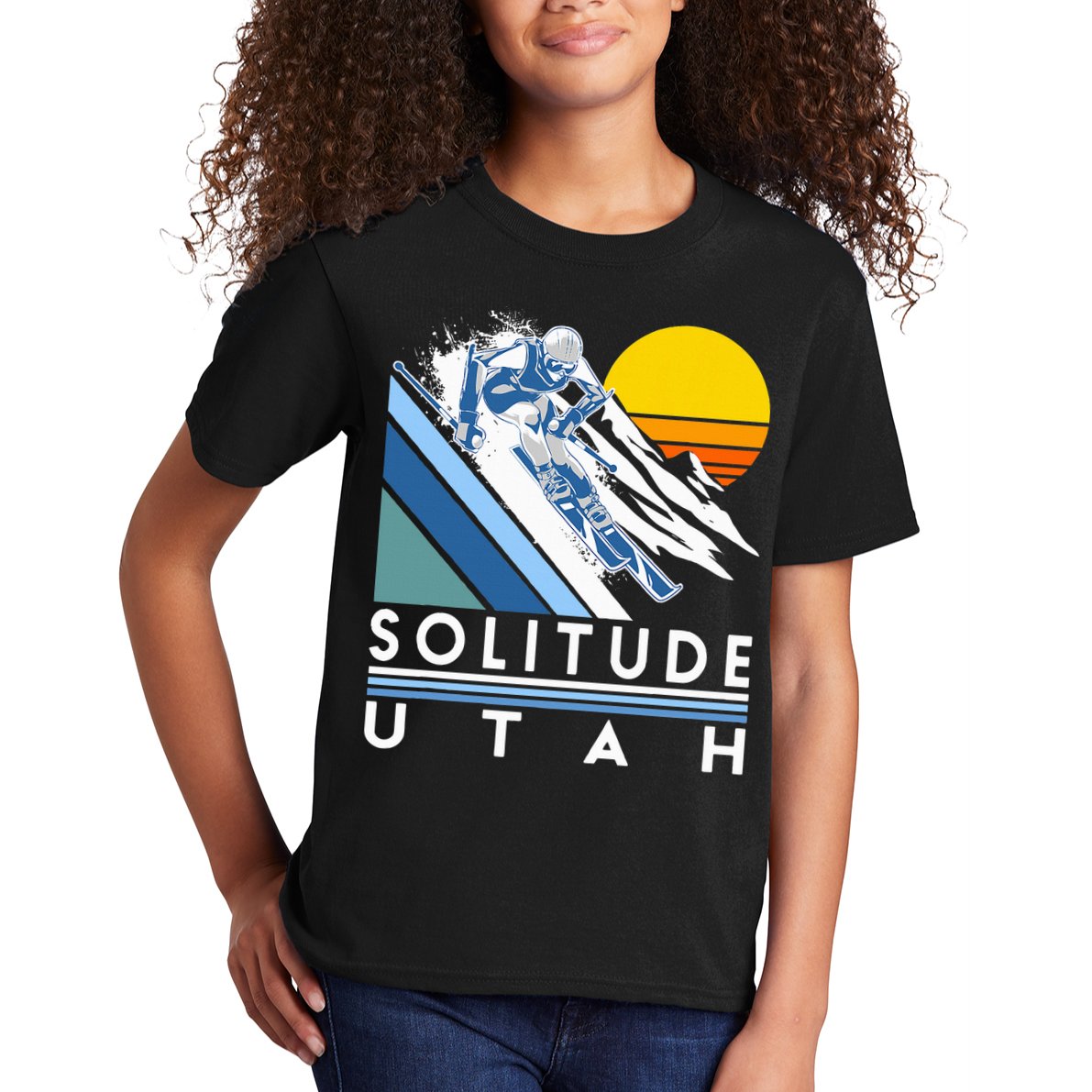 Solitude Utah Retro Ski Kids T-Shirt