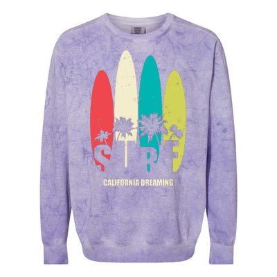 Surf California Dreaming  Colorblast Crewneck Sweatshirt