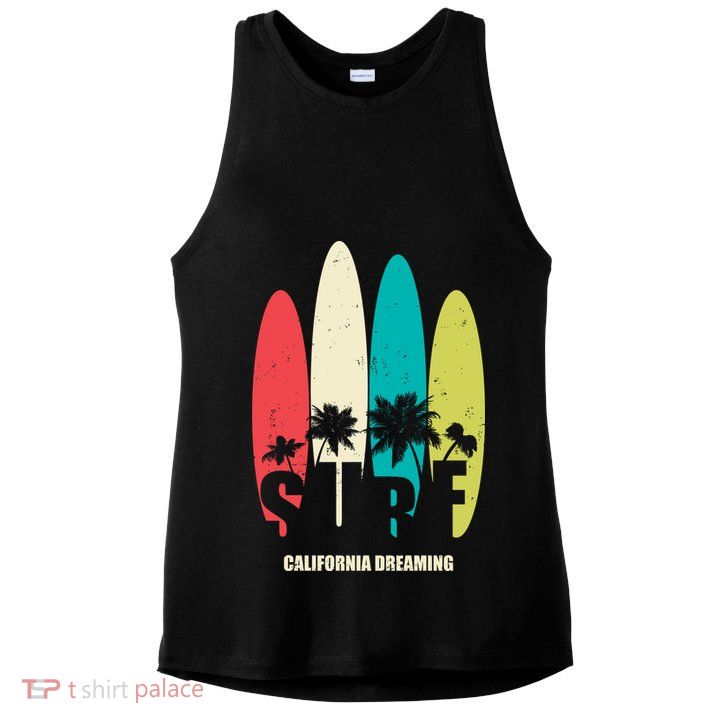 Surf California Dreaming  Ladies PosiCharge Tri-Blend Wicking Tank