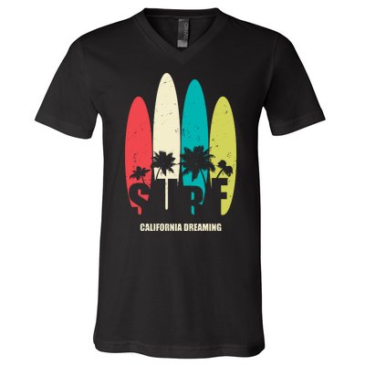 Surf California Dreaming  V-Neck T-Shirt