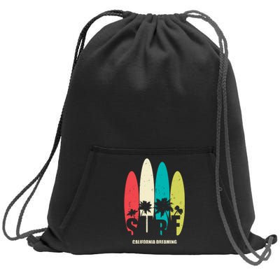 Surf California Dreaming  Sweatshirt Cinch Pack Bag