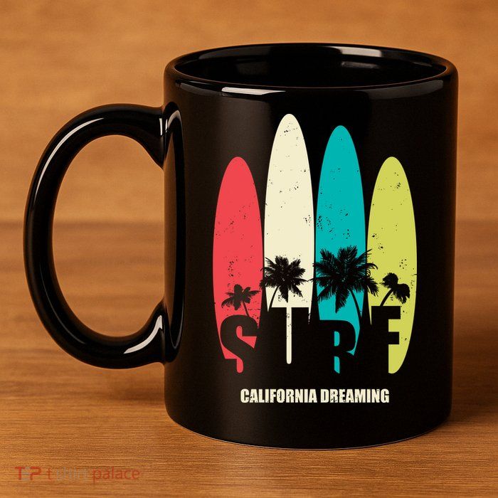 Surf California Dreaming  11oz C Handle Ceramic Mug