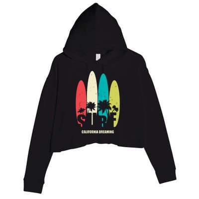 Surf California Dreaming  Crop Fleece Hoodie