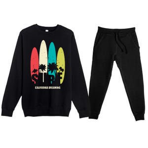 Surf California Dreaming  Premium Crewneck Sweatsuit Set