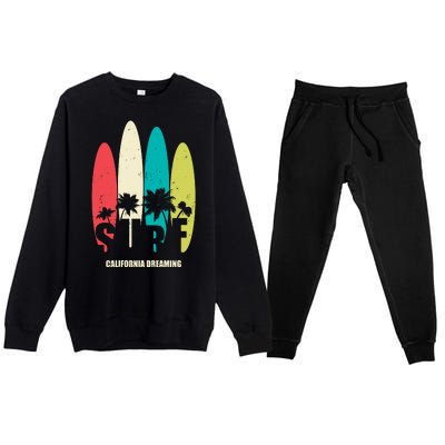 Surf California Dreaming  Premium Crewneck Sweatsuit Set