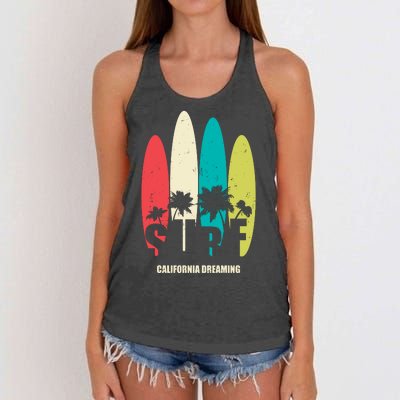 Surf California Dreaming  Women's Knotted Racerback Tank