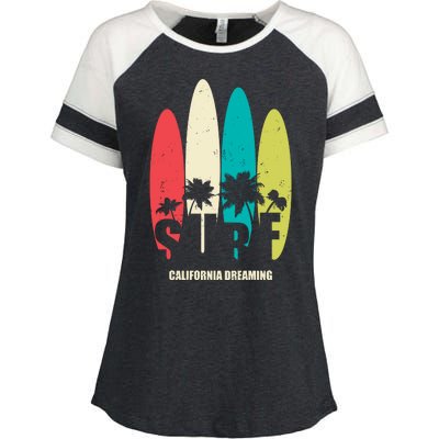 Surf California Dreaming  Enza Ladies Jersey Colorblock Tee