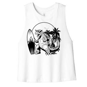 Surf-Zilla  Women's Racerback Cropped Tank