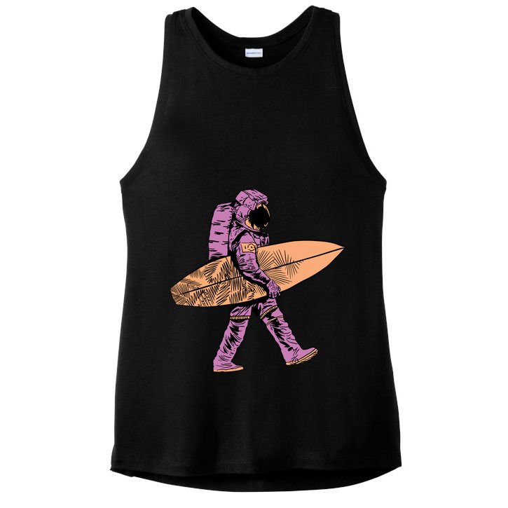 Surfer Astronaut Ladies PosiCharge Tri-Blend Wicking Tank