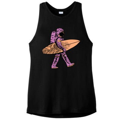 Surfer Astronaut Ladies PosiCharge Tri-Blend Wicking Tank