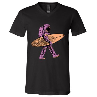 Surfer Astronaut V-Neck T-Shirt